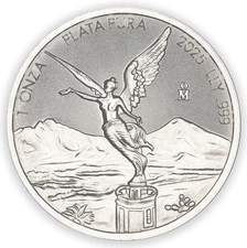 2025 Intaglio Mint Libertad Tribute 1 oz Silver Round in capsule