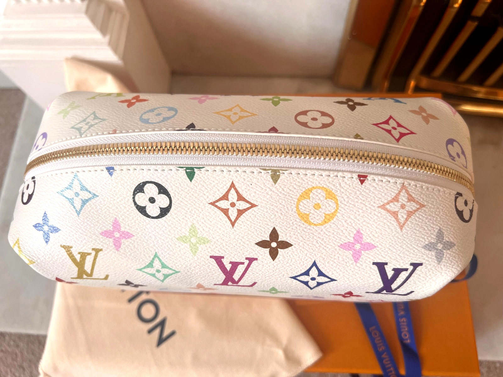 Louis Vuitton x Takashi Murakami Cosmetic Pouch GM Multicolor BNIB Monogram Rare image 3