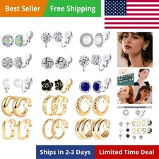15 Pairs Clip on Earrings for Women: Non Pierced, Cute, Crystal  Pearl Designs,