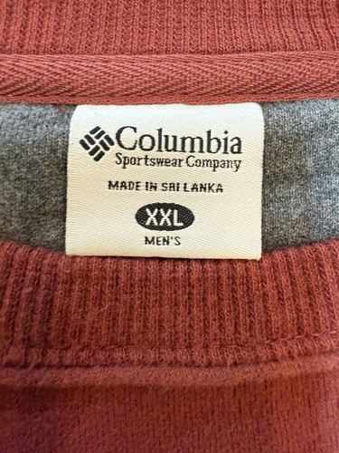 Columbia Sweatshirt Crew Neck Red/Burgundy Men's Size XXL Soft! - Picture 5 of 10