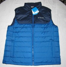 Columbia Horstman Glacier Vest Quilted Men's Sz Large 2-Tone Blue XM1666-448 NWT