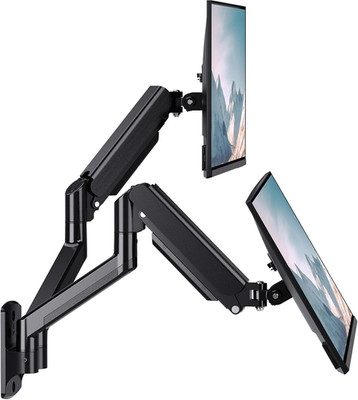 WALI Dual Monitor Wall Mount 17-32'' Gas Spring Adjustable Arm 22lb Black
