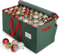 Large Christmas Ornament Storage Box,4 Tier Holds up to 128 Holiday Ornaments 3-