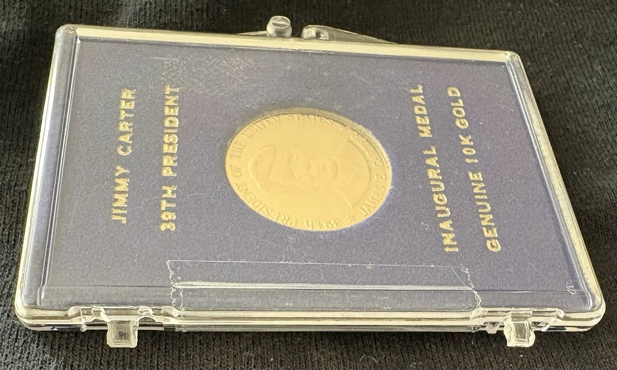 1977 GOLD UNC Jimmy Carter 10K GOLD Medal Coin In Original 