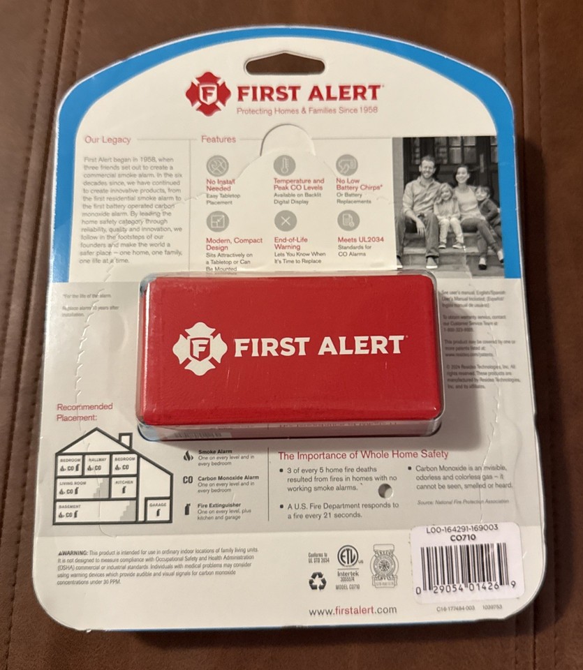 First Alert Model CO710 Carbon Monoxide Detector 10 Year with ...