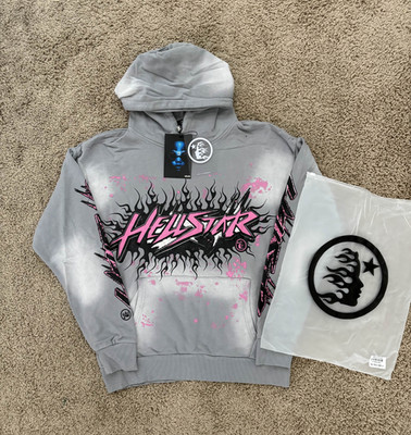 *BRAND NEW* Hellstar  GRAY/PINK   Hoodie - Ready To Ship   (Size S,M,L)
