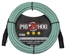 Pig Hog PHMH20SG Hex Series Mic Cable, Seafoam Green 20ft