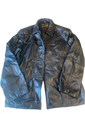 Leather And Soul Men's Black Leather Jacket Size M Free Shipping 