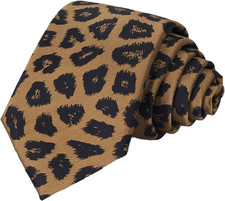 Women-Men-Leopard-Print-Tie Adjustable Cheetah-Print-Tie Business Stlyle Necktie