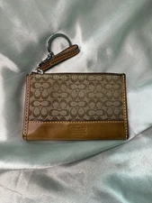 Coach Vintage Monogram Brown Leather Keychain/Cardholder/Coin Wallet