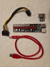 Red SODIAL USB 3.0 PCI-E Express 1X to 16X Extender Riser Card Adapter