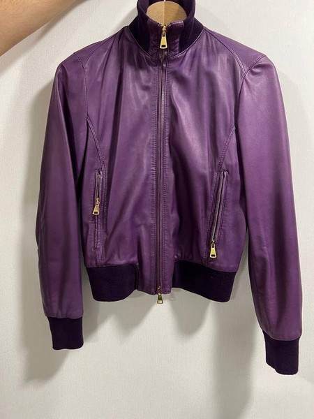 Women Moreschi Jacket Purple Leather 42 / XL / 50