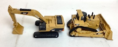 Lot of 2 Die-Cast Metal CAT Bulldozer D11T & Excavator 390D, 1/64 scale