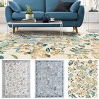 Extra Large Rug Green Blue Beige Stunning Botanical Lounges Carpet Runner Mat