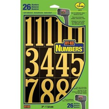 3 in. Gold Vinyl Number Set 0-9 Self-Adhesive 1 pk