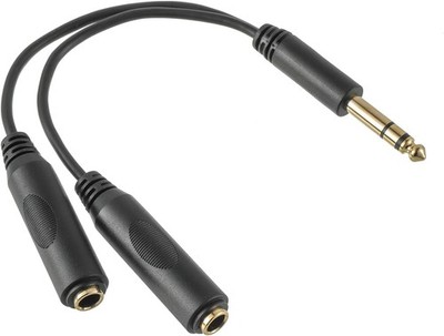 6,35 mm TRS Stereo Stecker auf Dual 6,35 mm (1/4'') TRS Buchse Splitter Kabel Audio Y S