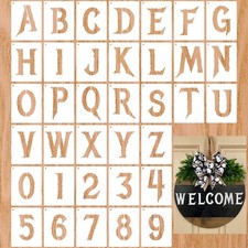 3 Inch Halloween Letter Stencils for Painting, 36 Pcs Pastic Reusable Alphabe...