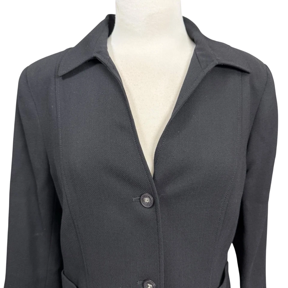 Blazer Doncaster 100 % lana negro para mujer talla 12 chaqueta de carrera nuevo con etiquetas Foto 2 de 4