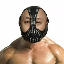 Costume Batman Dark Knight Cosplay Bane Face nero maschera Halloween CALDO