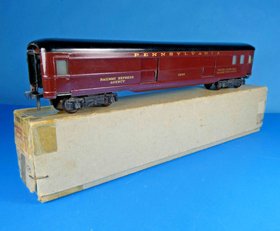 FLEISCHMANN 1422 PRR BAGGAGE CAR - OB - 1954 HO METAL - US ZONE