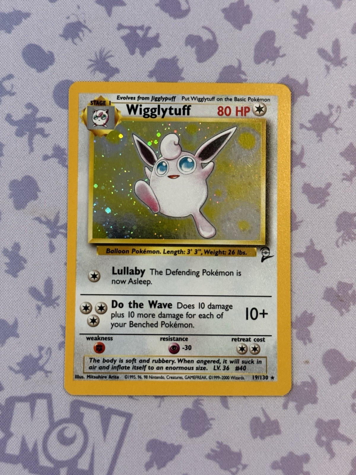 Pokemon Card Base Set 2- Wigglytuff 16/64 Holo Foil Rare.