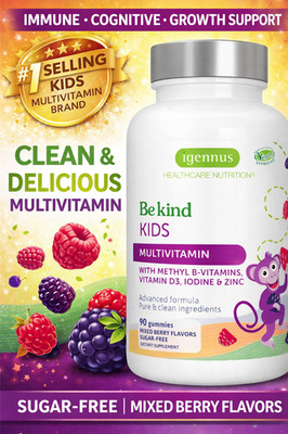 Methylated Kids Multivitamin Gummy, MTHFR Supplement with B-Vitamins & Vitamin D