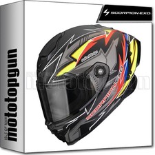 SCORPION FULL FACE MOTORCYCLE HELMET EXO RACE AIR MOVE ON MATTE BLACK RED YELLOW S