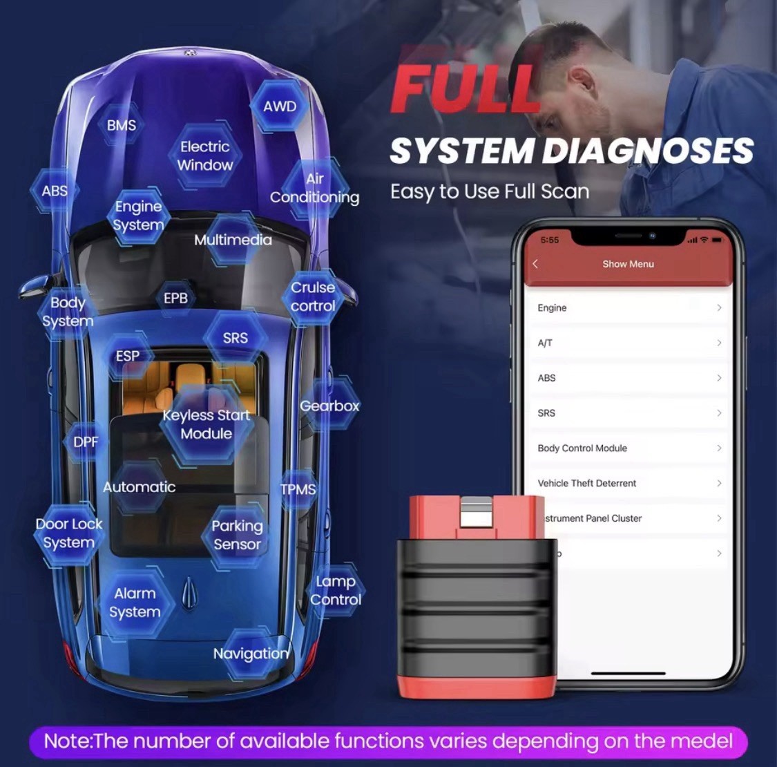Interface de Diagnostic Automobile THINKDIAG Mini OBD2 Bluetooth Toutes Marques de Voitures