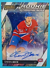 2023-24 Owen Beck OPC O-PEE-CHEE Platinum COSMIC Rookie Autographs RC Auto /35