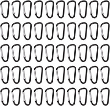 100Pcs D Shape Aluminum Carabiner Spring Clip Hook Keychain Small Carabeaner Buc