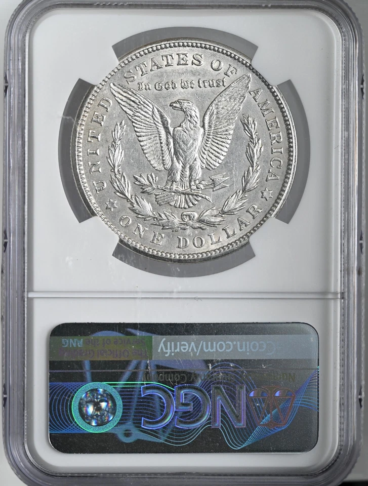 1921-S  $1  MORGAN SILVER DOLLAR  NGC AU55 #6457634-028 SCRUFFY PLASTIC HOLDER - Image 4 of 4