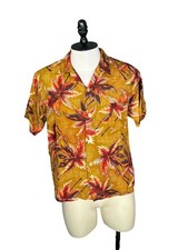 1950s Surf  Sun Floral Hawaiian Shirt - Size Large