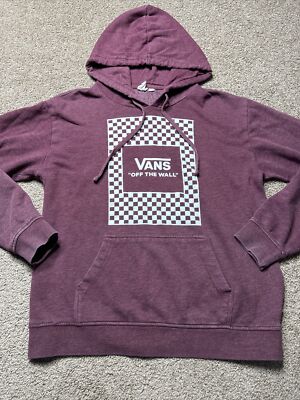 VANS Off The Wall Hoodie Maroon Women's Small Juniors Hooded Sweatshirt 