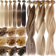 Pre Bonded Keratin U-Tip Human Hair Extensions Italy Glue Nail Tip Thick Hair 1g