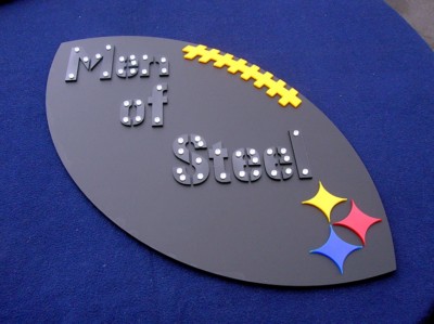 Pittsburgh Steelers 3D Locker Room Sign Art NFL Super Bowl Men of