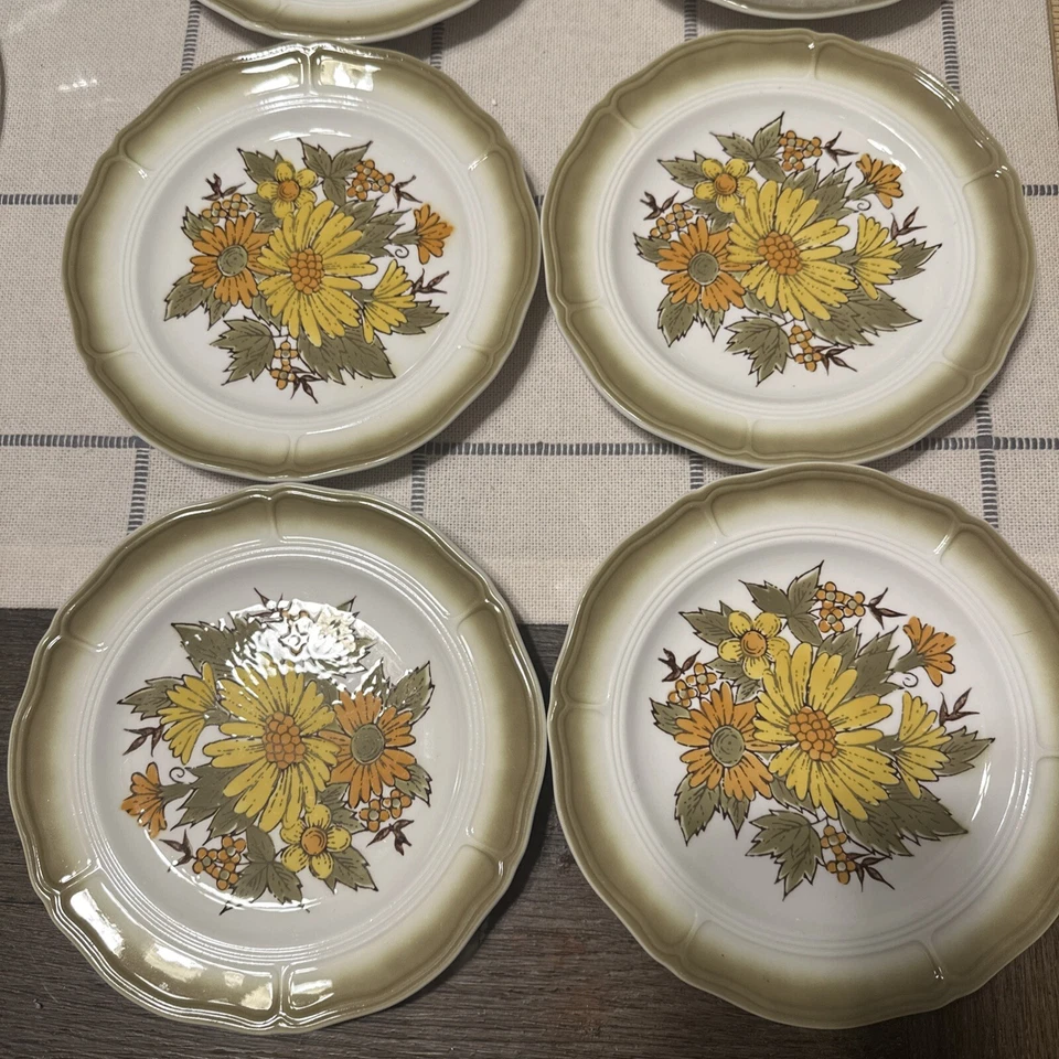 "Juego de 8 placas vintage de piedra Mikasa Terra SALEM 8"" 7146 Japón" Foto 2 de 4