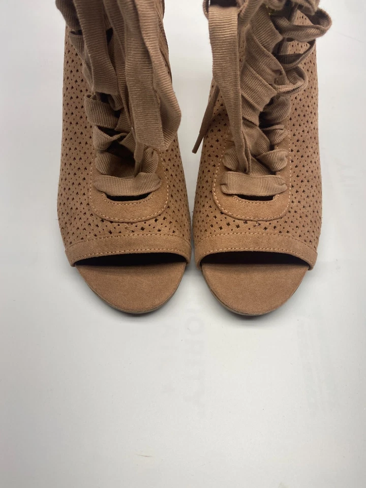 Sam Edelman Circus Womens  Pink Lace Up Peep Toe Heel Bootie Sz 8.5 - Image 3 of 4