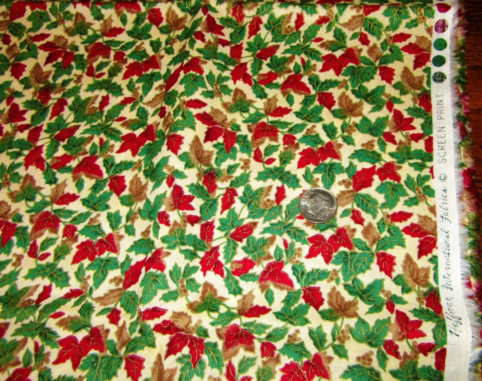 Vintage Hoffman International Fabric Leaves 1 and 1/2 Yds x 44" - Image 2 of 4