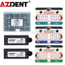 AZDENT Dental Orthodontic MIM Monoblock Mini Brackets Brace MBT/Roth Hooks 345