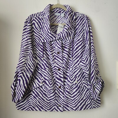 NWT $99 CHICO'S Zenergy Neema Zhara Zebra Purple Jasper Jacket 3