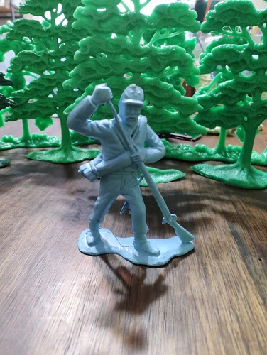 Vintage Marx Custer's Last Stand Playset Powder Blue In Confederate Poses #8