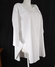 White Cotton Nightgown One Size with Scarf Button Front NWT Rainbow Pakistan