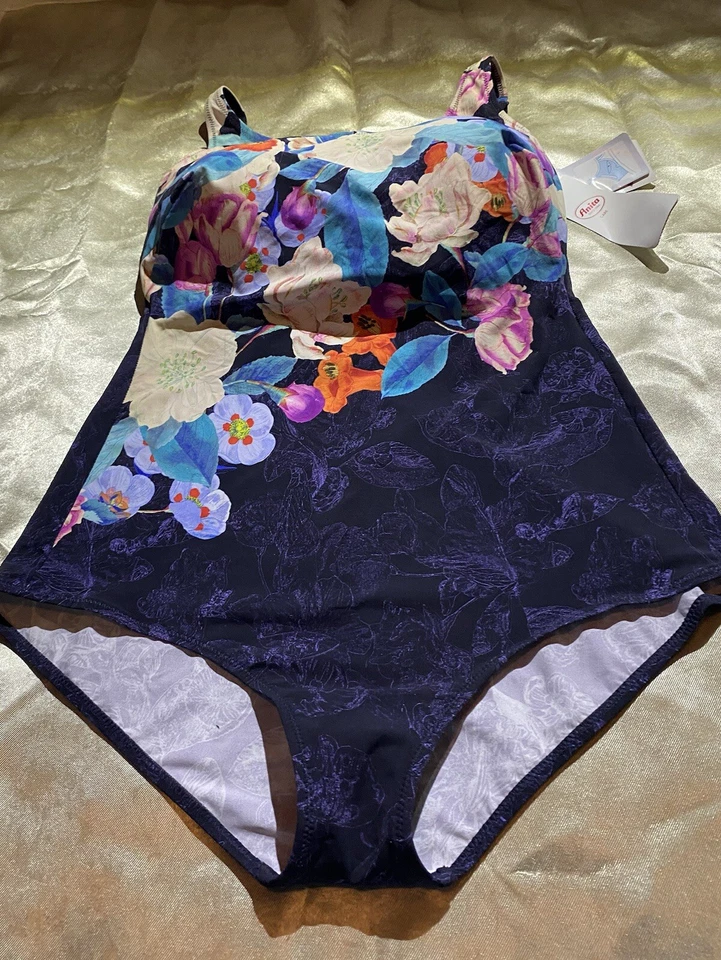 Купальник цельный Anita Care синий с цветочным цветочным передом, чашка S20 C новый Wi - Изображение 2 из 4