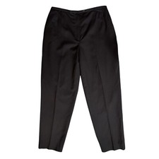 Vtg HARVE BENARD Sport Black Wool Pants sz 16 Flat Front Pockets High Rise