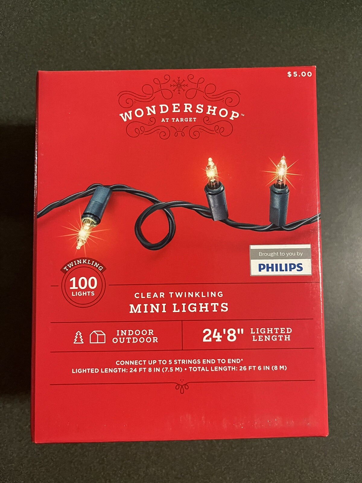 Wondershop Twinkling Clear Mini Lights Indoor/Outdoor  100 Count / NEW DEAL