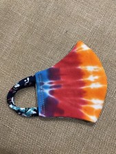 Handmade FACE MASK REVERSIBLE Three Layer Chic Floral Tie Dye Bohemian OOAK