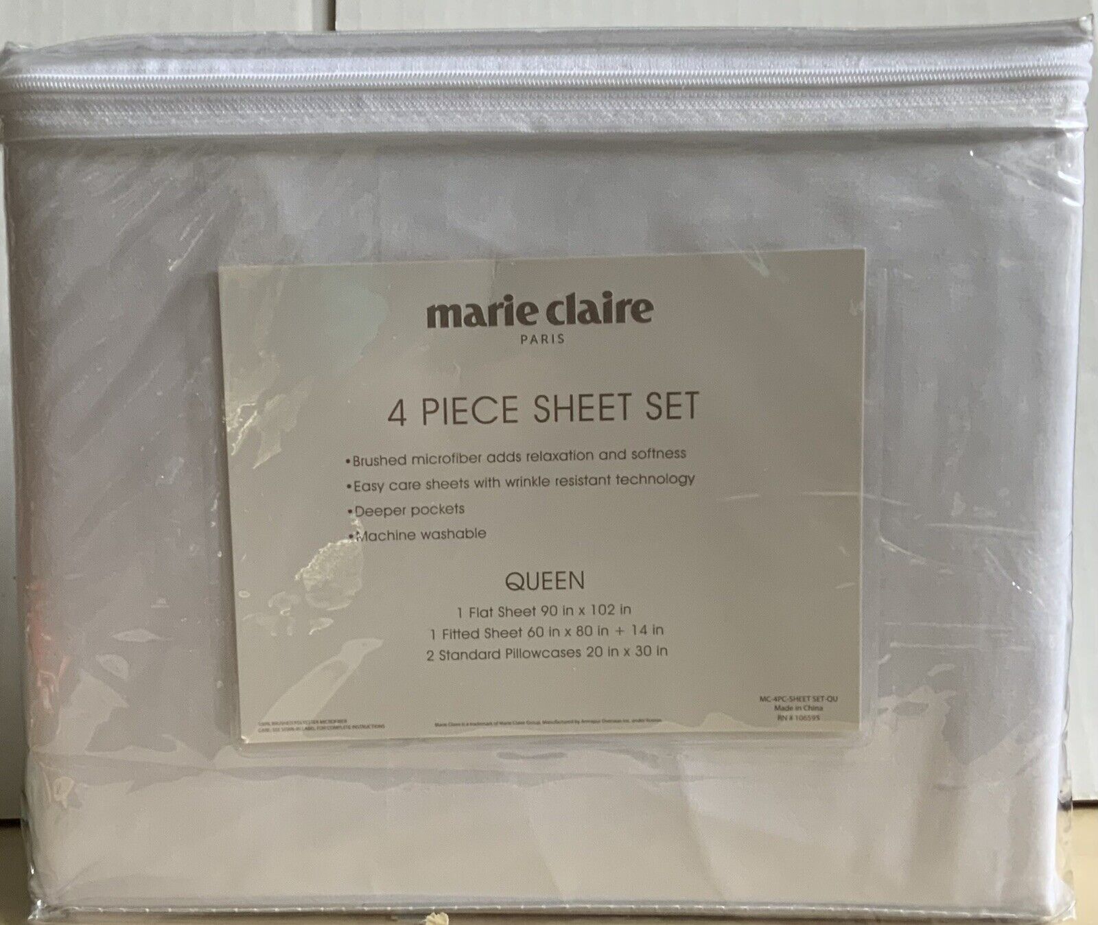 MARIE CLAIRE PARIS ULTRA SOFT WRINKLE RESISTANT 4-PC PRINTED TWIN SHEET SET  SALE