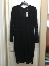 NWT Ann Taylor Black Lace Cocktail Dress Size 6