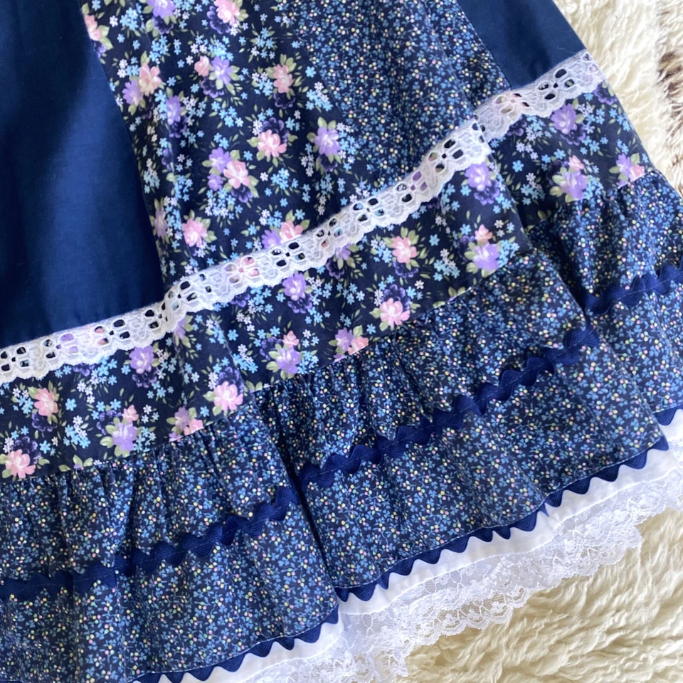 Винтажная пэчворк юбка коттедж 70-х с цветочным рисунком богемное хиппи прерия ситцевая - Изображение 2 из 4