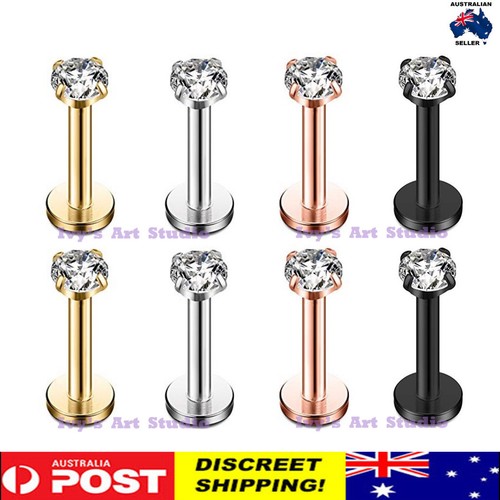 585 Gold Diamond Lip Or Chin Piercing - Ball With A Brilliant, 8 Mm | Jewellery Eshop EU - Foto 8